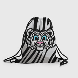 Рюкзак-мешок Забавный Белый тигр, цвет: 3D-принт