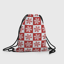 Рюкзак-мешок Шахматные Снежинки, цвет: 3D-принт