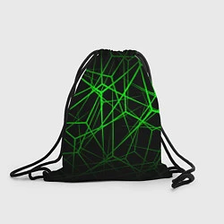 Рюкзак-мешок ЯДОВИТЫЕ ЛИНИИ ЗЕЛЕНЫЙ ГЕОМЕТРИЯ, цвет: 3D-принт