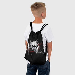 Рюкзак-мешок Череп Красно-черный, цвет: 3D-принт — фото 2