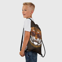 Рюкзак-мешок Крутой тигр в очках с цепью, цвет: 3D-принт — фото 2