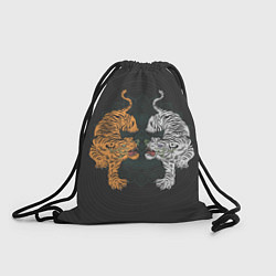 Рюкзак-мешок Два тигра, цвет: 3D-принт