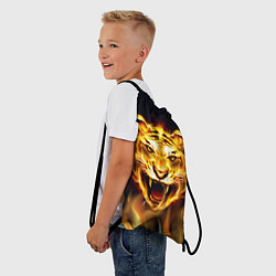 Рюкзак-мешок Тигр В Пламени, цвет: 3D-принт — фото 2