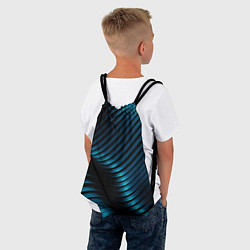 Рюкзак-мешок Волны голубого металла, цвет: 3D-принт — фото 2
