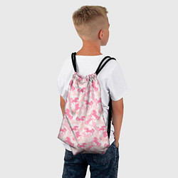 Рюкзак-мешок Розовые Единороги, цвет: 3D-принт — фото 2
