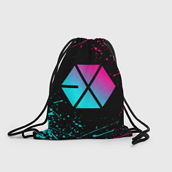 Рюкзак-мешок EXO BAND NEON LOGO НЕОНОВЫЕ БРЫЗГИ КРАСОК, цвет: 3D-принт