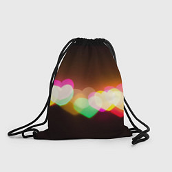 Рюкзак-мешок Горящие сердца всех цветов радуги, цвет: 3D-принт