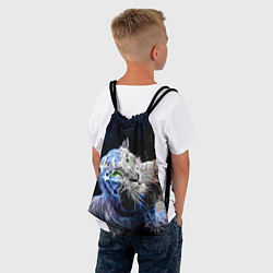Рюкзак-мешок Неоновый тигр в воде, цвет: 3D-принт — фото 2