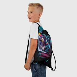 Рюкзак-мешок Разноцветный тигр, цвет: 3D-принт — фото 2