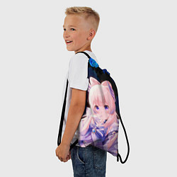 Рюкзак-мешок КОКОМИ ГЕНШИН ИМПАКТ СИНИЕ РОЗЫ, цвет: 3D-принт — фото 2
