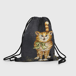Рюкзак-мешок Полосатый кот на асфальте, цвет: 3D-принт