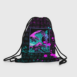 Рюкзак-мешок НЕОНОВЫЕ ВОЛНЫ НЕОН ЯПОНИЯ КАНАГАВА, цвет: 3D-принт