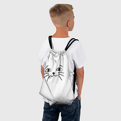 Рюкзак-мешок Милый котик на белом, цвет: 3D-принт — фото 2