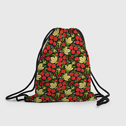 Рюкзак-мешок Черешни хохлома, цвет: 3D-принт
