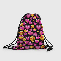 Рюкзак-мешок Эмодзи сердечки, цвет: 3D-принт