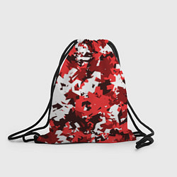 Рюкзак-мешок Красно-белый камуфляж, цвет: 3D-принт