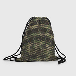 Рюкзак-мешок Абстрактный Охотничий Камуфляж, цвет: 3D-принт