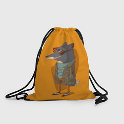 Рюкзак-мешок Хитрый лис в плаще, цвет: 3D-принт