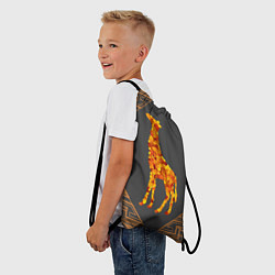 Рюкзак-мешок Жираф из листьев, цвет: 3D-принт — фото 2
