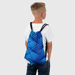 Рюкзак-мешок Синие абстрактные волны, цвет: 3D-принт — фото 2