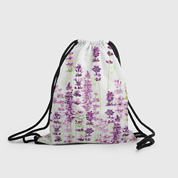 Рюкзак-мешок Цветы Лаванды акварелью, цвет: 3D-принт