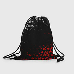 Рюкзак-мешок КРАСНО БЕЛЫЕ ИЕРОГЛИФЫ ЯПОНИЯ БРЫЗГИ, цвет: 3D-принт