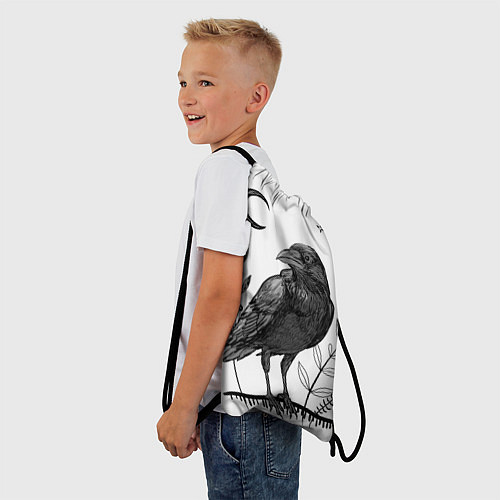 Мешок для обуви Ворон скетч / 3D-принт – фото 3