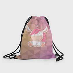 Рюкзак-мешок Единорог с розовыми волосами, цвет: 3D-принт