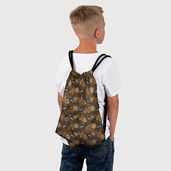 Рюкзак-мешок Черный ворон паттерн, цвет: 3D-принт — фото 2