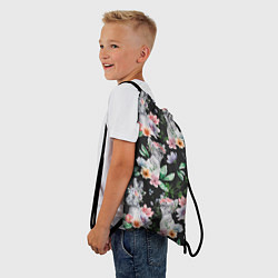 Рюкзак-мешок Котики в цветочках, цвет: 3D-принт — фото 2