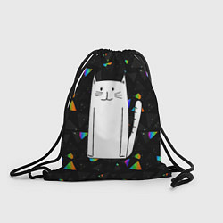 Рюкзак-мешок Белый длинный кот, цвет: 3D-принт