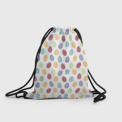 Рюкзак-мешок Пасхальные яйца Паттерн на белом фоне, цвет: 3D-принт