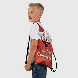 Рюкзак-мешок Cuphead веселая красная чашечка, цвет: 3D-принт — фото 2