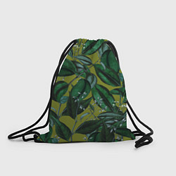Рюкзак-мешок Цветы Тёмная Листва, цвет: 3D-принт