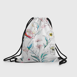 Рюкзак-мешок Цветы Нарисованные, цвет: 3D-принт