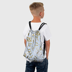 Рюкзак-мешок Цветы Золотые Листья, цвет: 3D-принт — фото 2