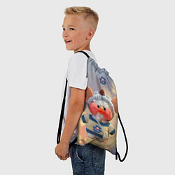 Рюкзак-мешок Лалафанфан с ушками в облачках, цвет: 3D-принт — фото 2
