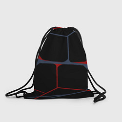 Рюкзак-мешок Геометрические линии сине-красные, цвет: 3D-принт