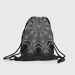 Рюкзак-мешок Серый геометрический орнамент-калейдоскоп, цвет: 3D-принт