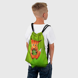 Рюкзак-мешок Лисенок с подарком, цвет: 3D-принт — фото 2