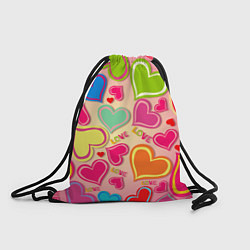 Рюкзак-мешок ЛЮБОВНЫЕ СЕРДЕЧКИ LOVE HEARTS, цвет: 3D-принт