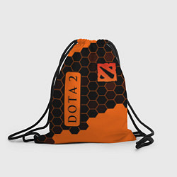 Рюкзак-мешок ДОТА 2 на фоне узоров из сот, цвет: 3D-принт