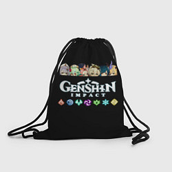 Рюкзак-мешок Персонажи игры Genshin Impact, цвет: 3D-принт