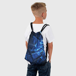 Рюкзак-мешок Abstract geometric Прозрачные синие голографически, цвет: 3D-принт — фото 2