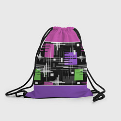 Рюкзак-мешок Розово-фиолетовый геометрические фигуры и полосы, цвет: 3D-принт
