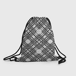 Рюкзак-мешок Черно-белый геометрический узор в клетку, цвет: 3D-принт