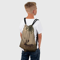 Рюкзак-мешок Олень в лесу в лучах солнца, цвет: 3D-принт — фото 2