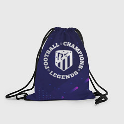 Рюкзак-мешок Символ Atletico Madrid и круглая надпись Football, цвет: 3D-принт