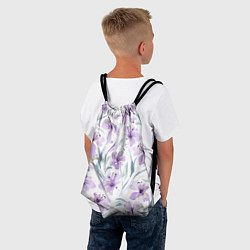 Рюкзак-мешок Цветы Фиолетовые Нарисованные Акварелью, цвет: 3D-принт — фото 2