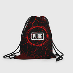 Рюкзак-мешок Символ PUBG и краска вокруг на темном фоне, цвет: 3D-принт